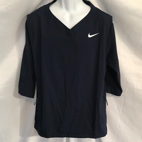 Nike Baseball Half Sleeved Blue Activewear Athletic Sport Pullover Shirt/Jacket